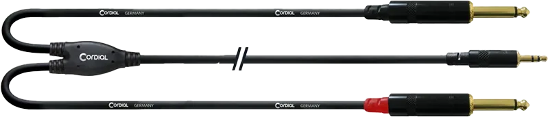 Jack 3.5 - Jack 6.3 Y Adapter Cordial